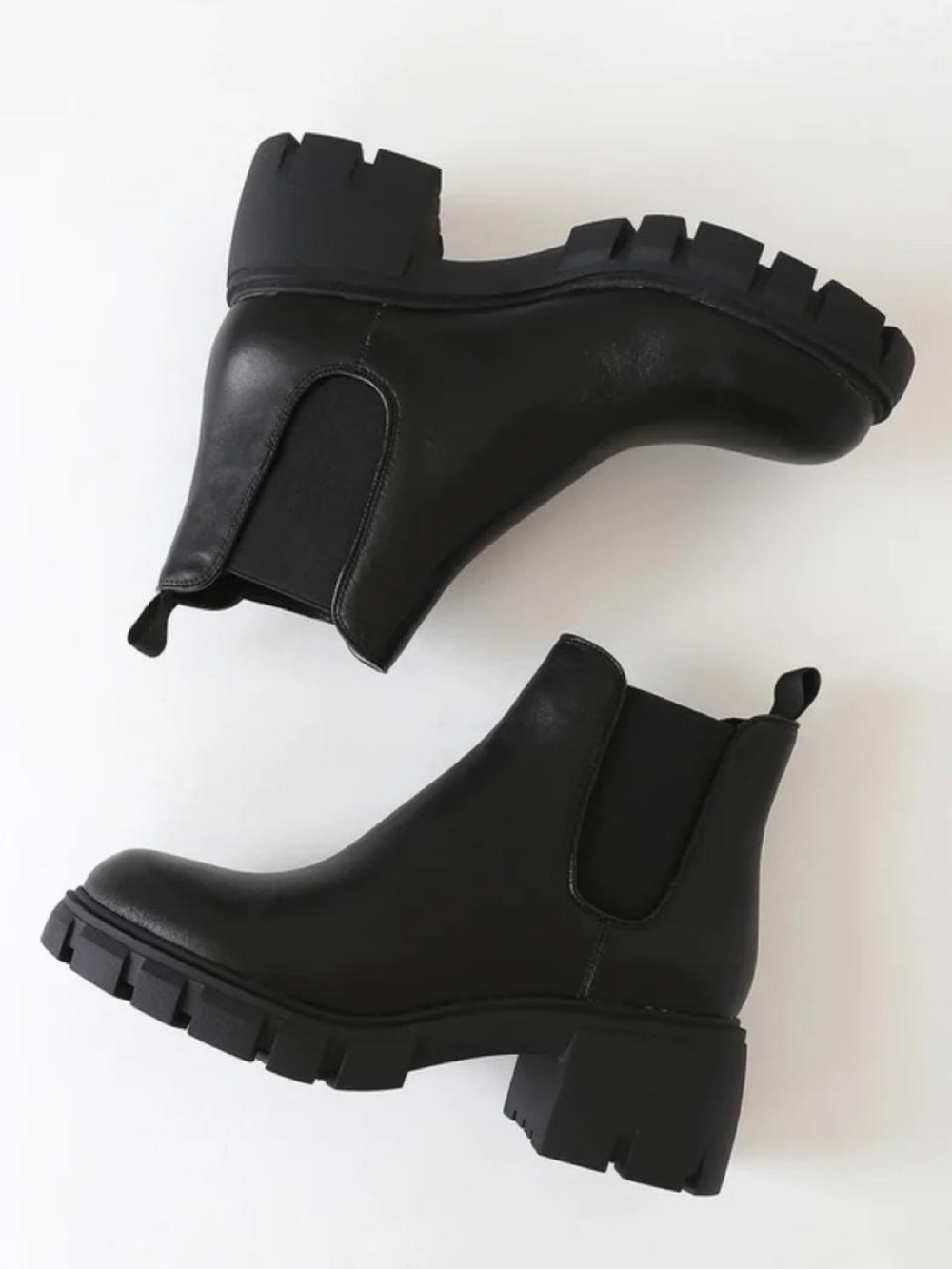 STEVE MADDEN | HOWLER BLACK LEATHER PLATFORM ANKLE BOOTS
